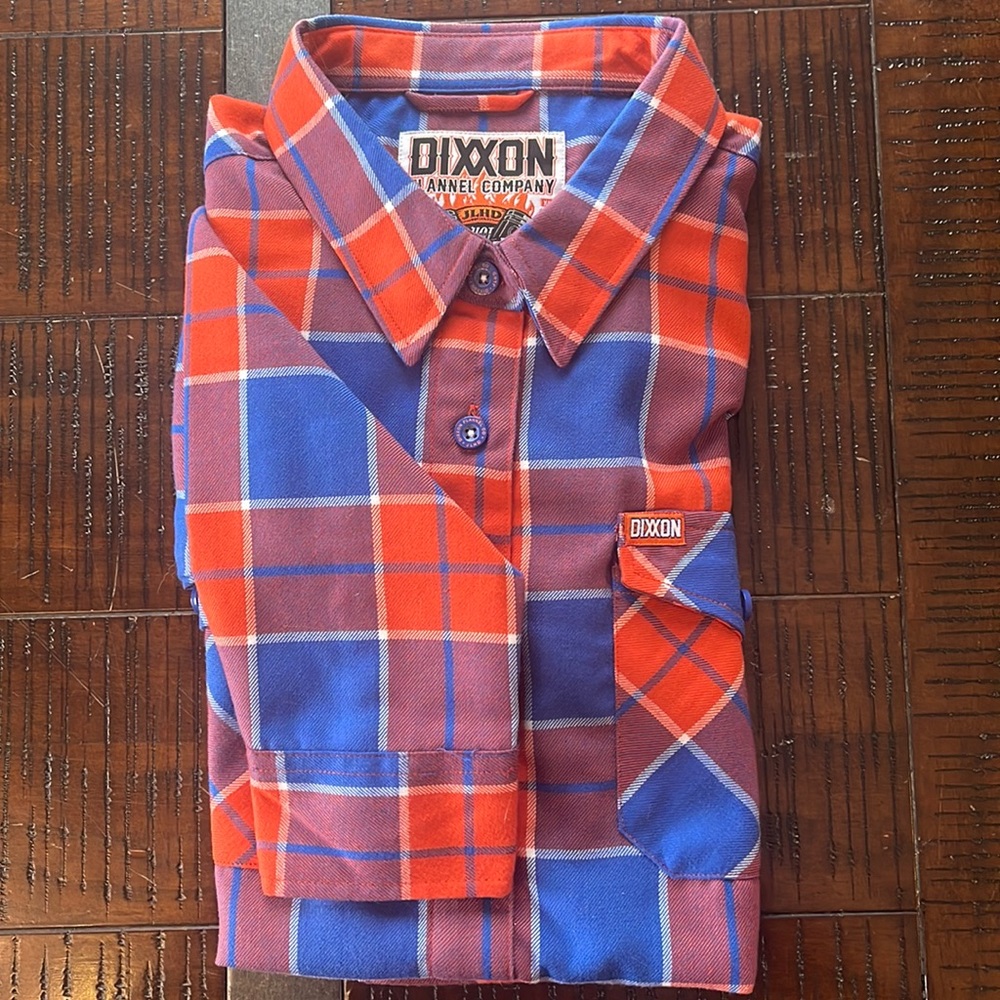 DIXXON orange and blue JLHD Hot Harley Nights 25th Anniversary flannel